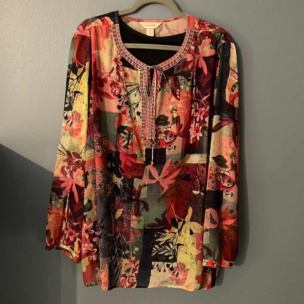 CJ Banks LS Blouse 3X Very Gently Worn!